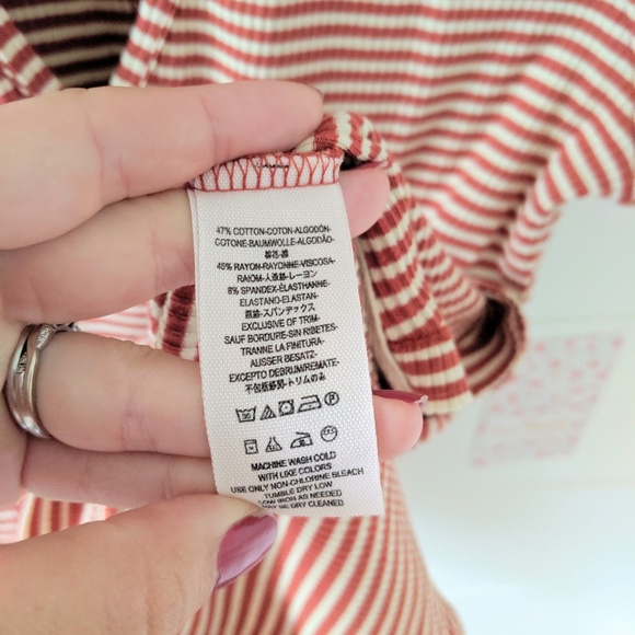 NWT Free People Frenchie Striped Cutout Blouse - Picture 8 of 8